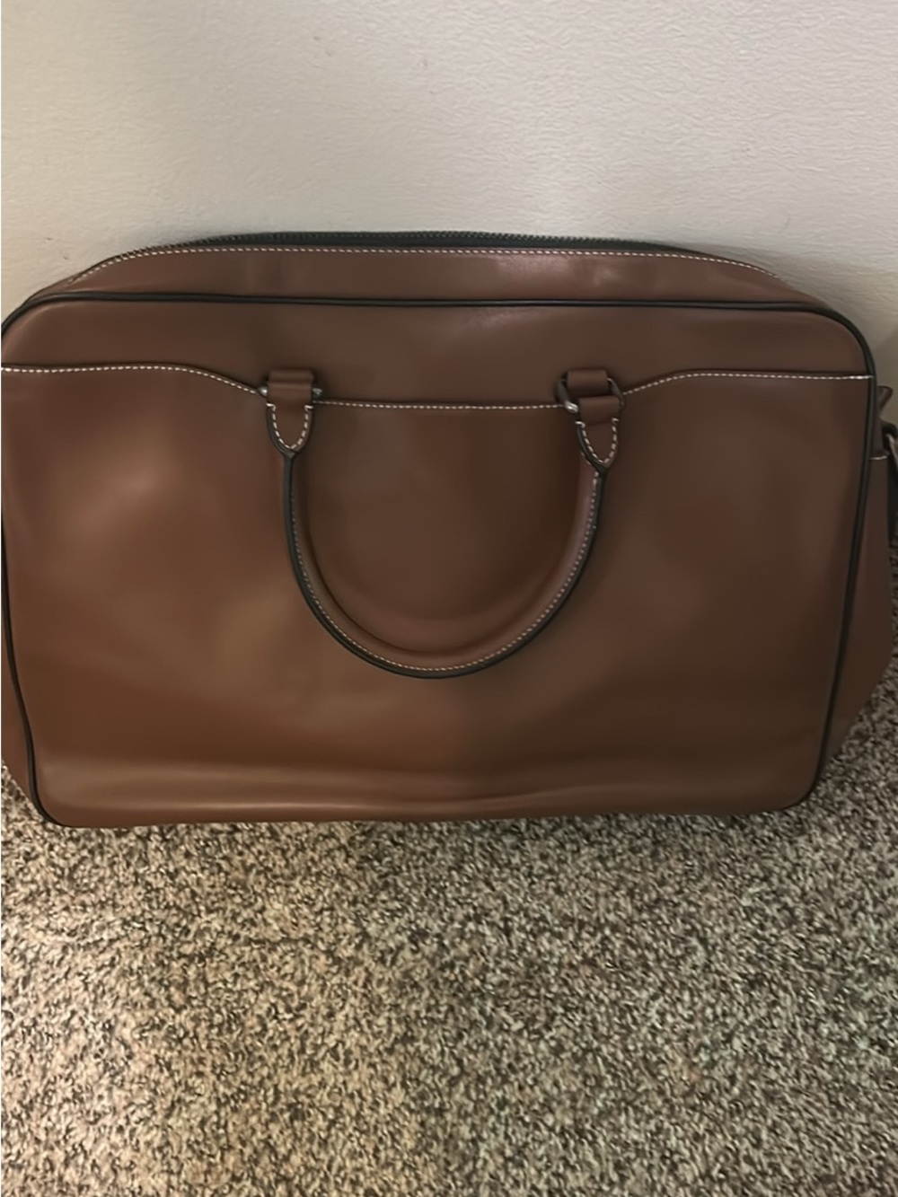 Men's Brown Leather Briefcase Bag